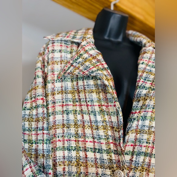Joelle Tweed Oversized Blazer Jacket – Plaid Multicolor – Size L – Like New - Picture 10 of 12